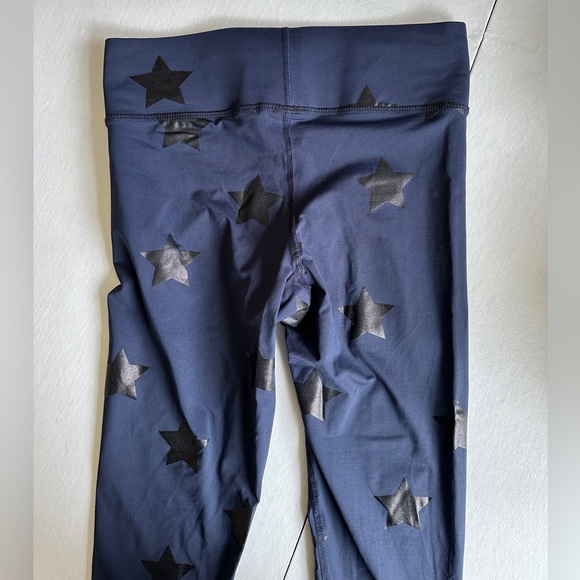 Terez Navy Blue Leggings w/ Black Stars Size Small - Picture 4 of 6